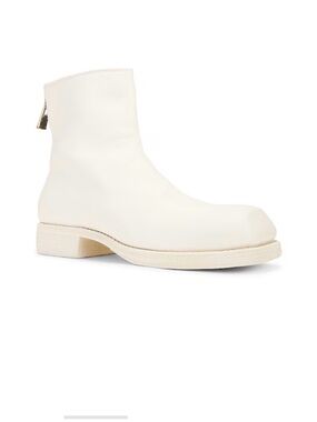 Guidi Cream White Leather Heeled Ankle Boots